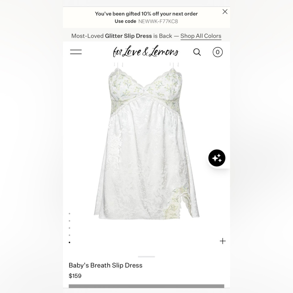 For Love And Lemons White Floral Lace mini dress